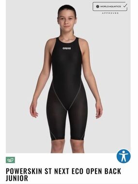 arena Junior Powerskin ST Next Eco One-Piece Swimsuit in Black